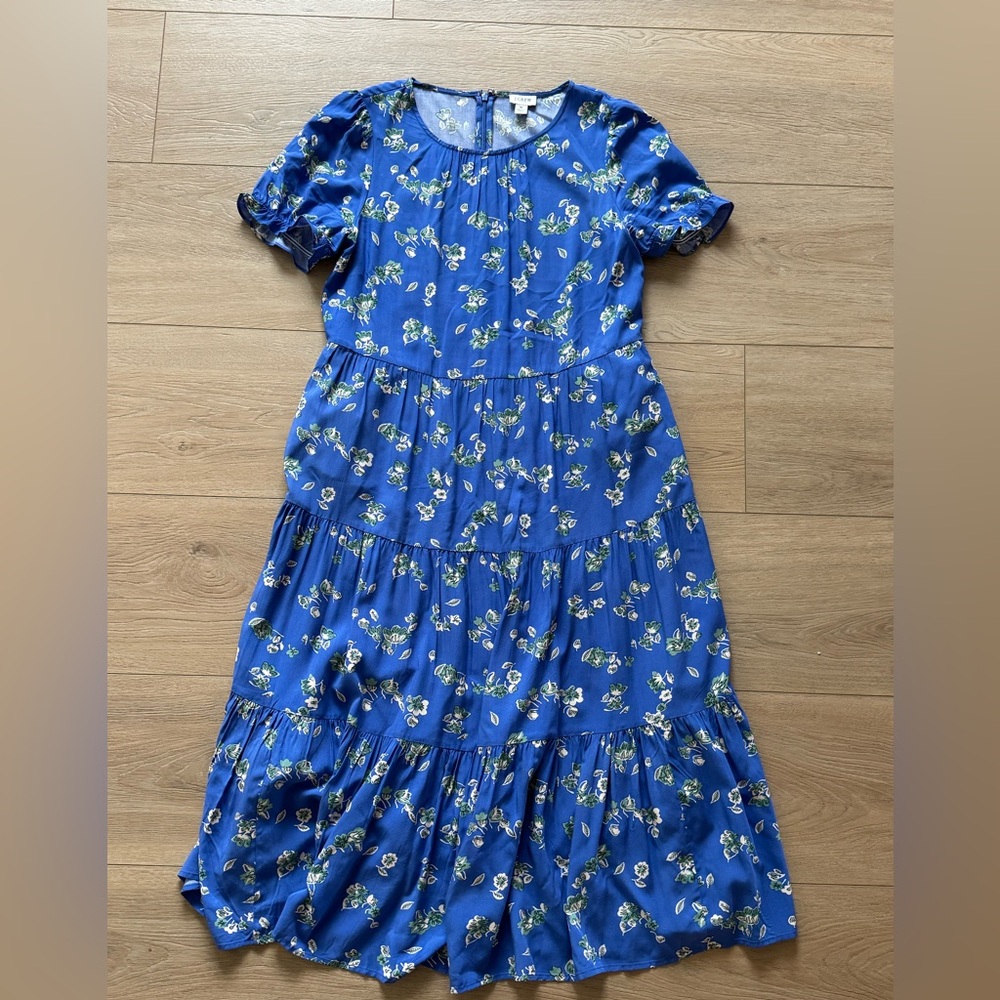 J.Crew Floral Blue Maxi Dress Medium